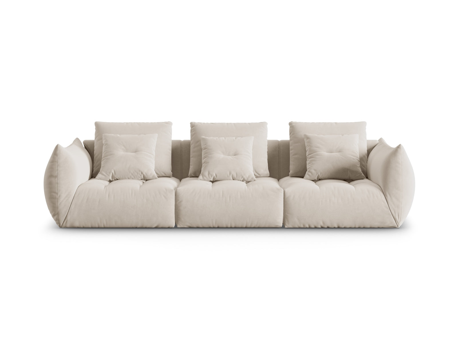 Bloom Velour Modular Sofa 4 Sitzer in Ecru präsentiert im Onlineshop von KAQTU Design AG. 4er Sofa ist von Micadoni