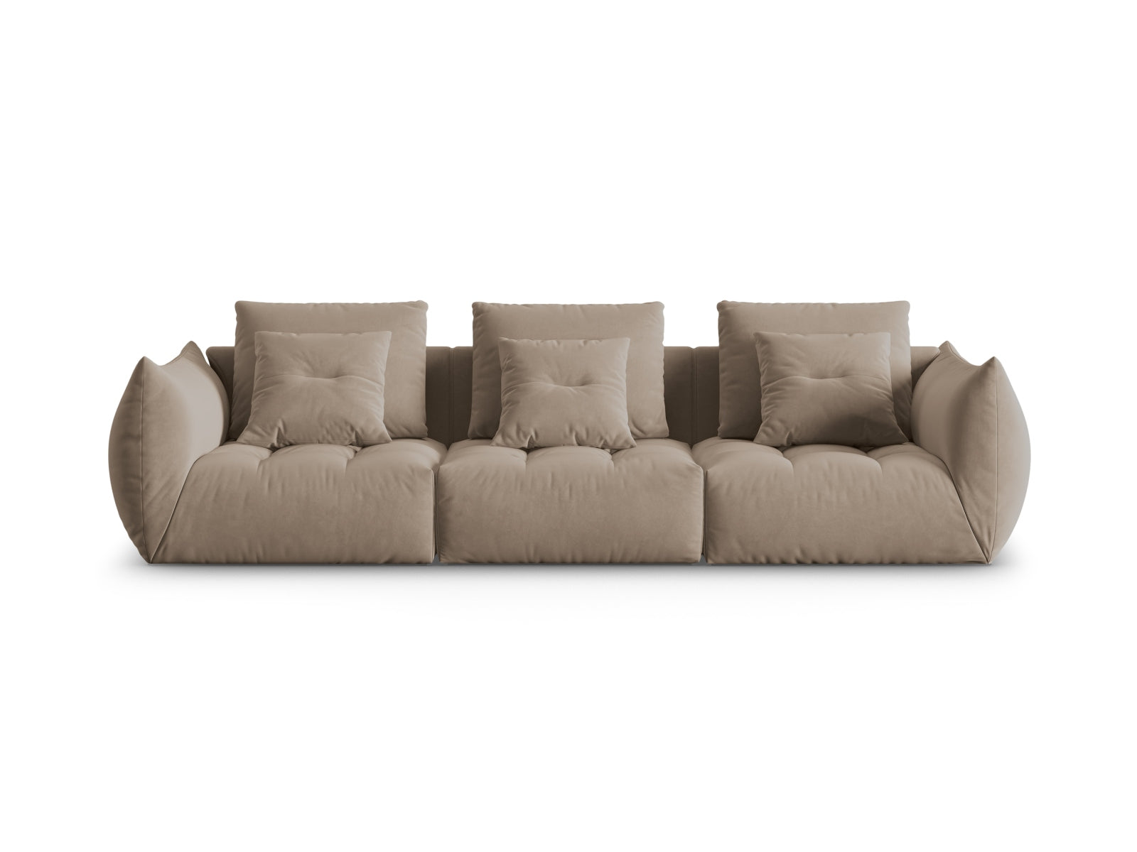 Bloom Velour Modular Sofa 4 Sitzer in Light Brown präsentiert im Onlineshop von KAQTU Design AG. 4er Sofa ist von Micadoni
