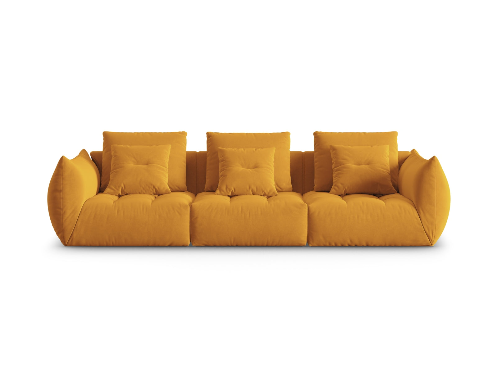 Bloom Velour Modular Sofa 4 Sitzer in Yellow präsentiert im Onlineshop von KAQTU Design AG. 4er Sofa ist von Micadoni