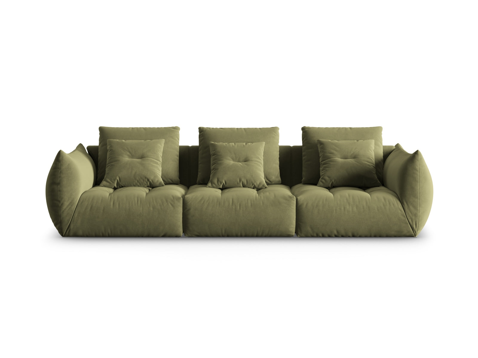Bloom Velour Modular Sofa 4 Sitzer in Light Green präsentiert im Onlineshop von KAQTU Design AG. 4er Sofa ist von Micadoni