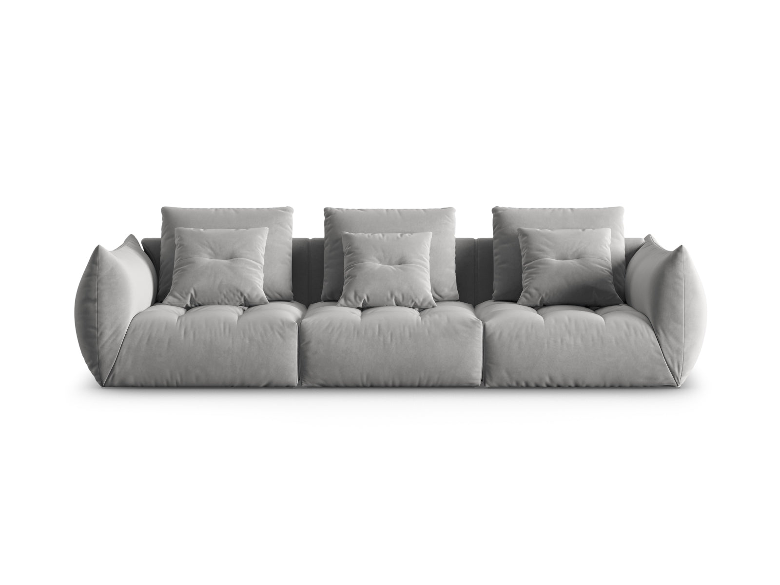 Bloom Velour Modular Sofa 4 Sitzer in Grey präsentiert im Onlineshop von KAQTU Design AG. 4er Sofa ist von Micadoni