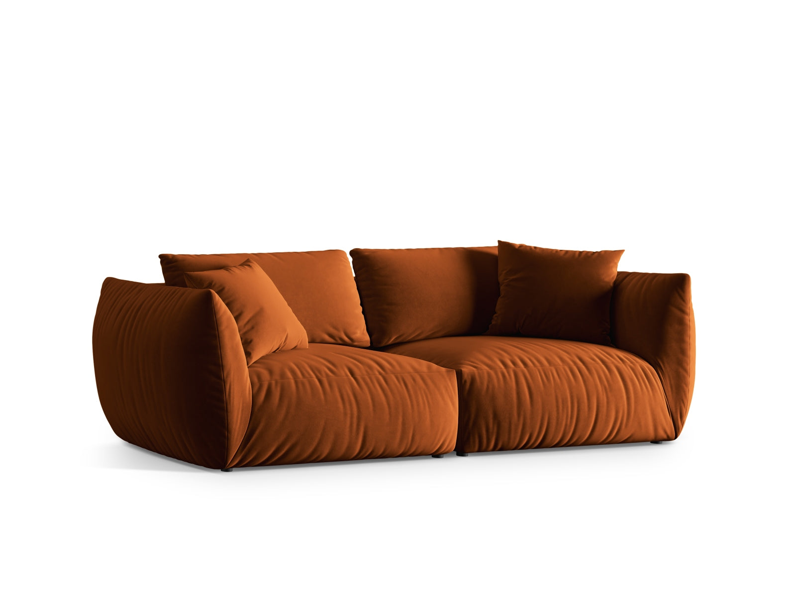 Elegantes Chris Velour Modular Sofa für 4 Personen in warmem Terracotta, ideal für stilvolle Wohnräume.