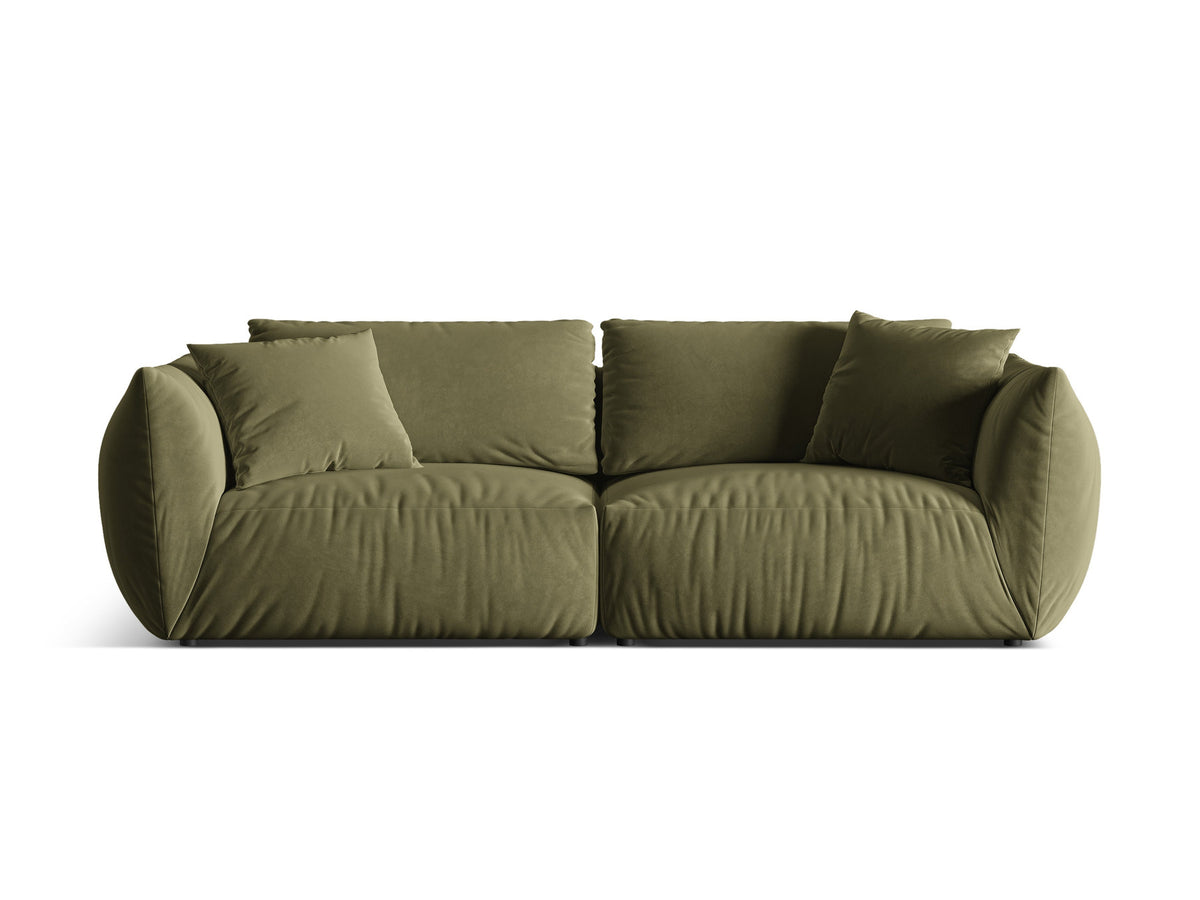 Chris Velour Modular Sofa 4 Sitzer in Light Green-Casino präsentiert im Onlineshop von KAQTU Design AG. 4er Sofa ist von Micadoni