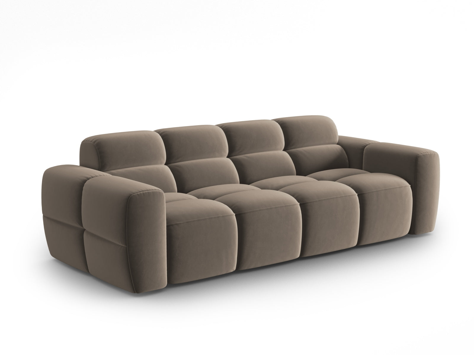 Lisa Velour Sofa 4 Sitzer in Light Brown präsentiert im Onlineshop von KAQTU Design AG. 4er Sofa ist von Micadoni