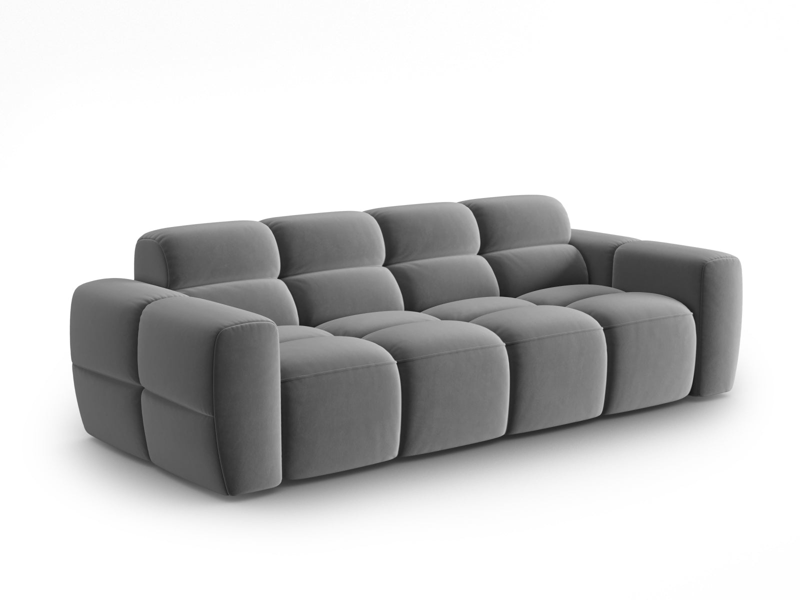 Lisa Velour Sofa 4 Sitzer in Light Grey präsentiert im Onlineshop von KAQTU Design AG. 4er Sofa ist von Micadoni