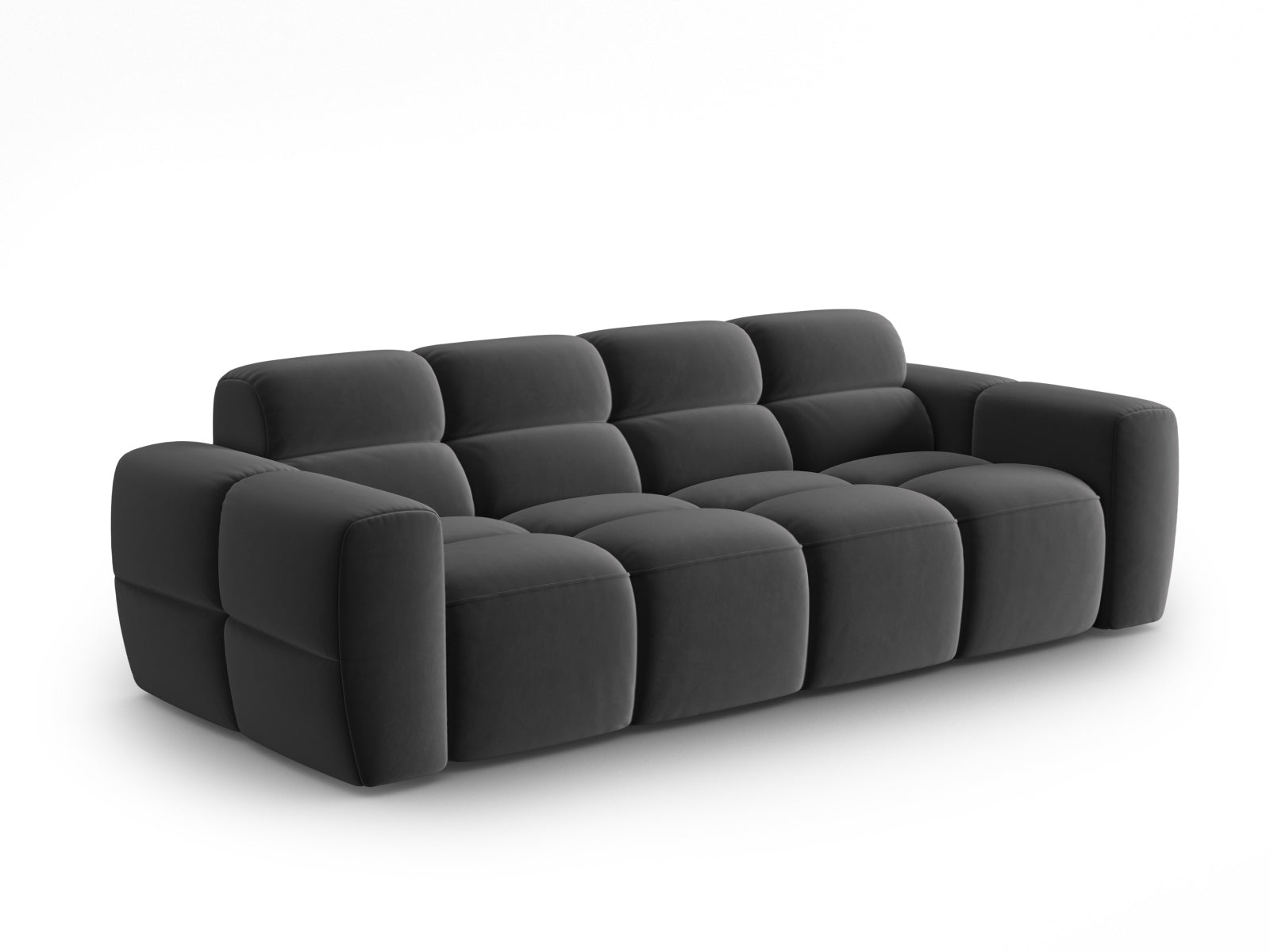 Lisa Velour Sofa 4 Sitzer in Dark Grey präsentiert im Onlineshop von KAQTU Design AG. 4er Sofa ist von Micadoni