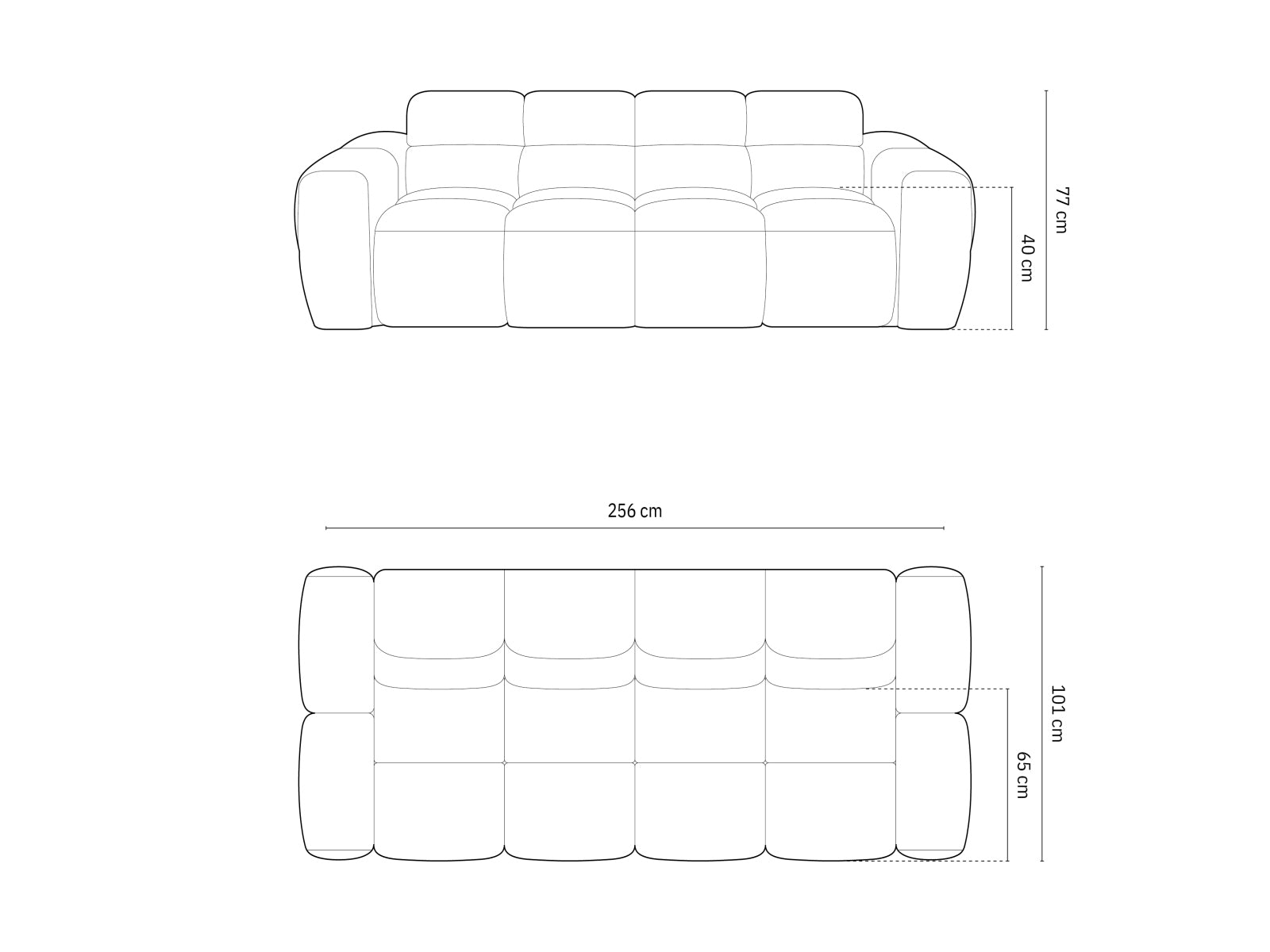 Lisa Velour Sofa 4 Sitzer in Black präsentiert im Onlineshop von KAQTU Design AG. 4er Sofa ist von Micadoni
