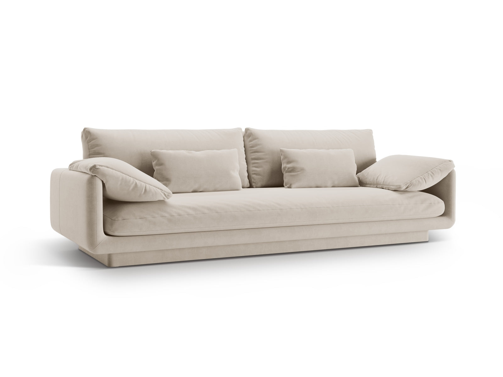 Torino Velour Sofa 4 Sitzer in Ecru präsentiert im Onlineshop von KAQTU Design AG. 4er Sofa ist von Micadoni