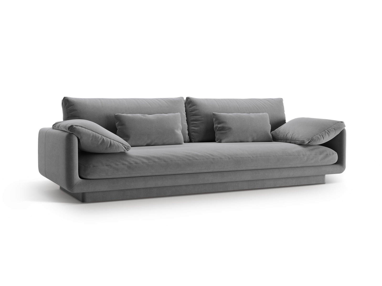 Torino Velour Sofa 4 Sitzer in Light Grey präsentiert im Onlineshop von KAQTU Design AG. 4er Sofa ist von Micadoni