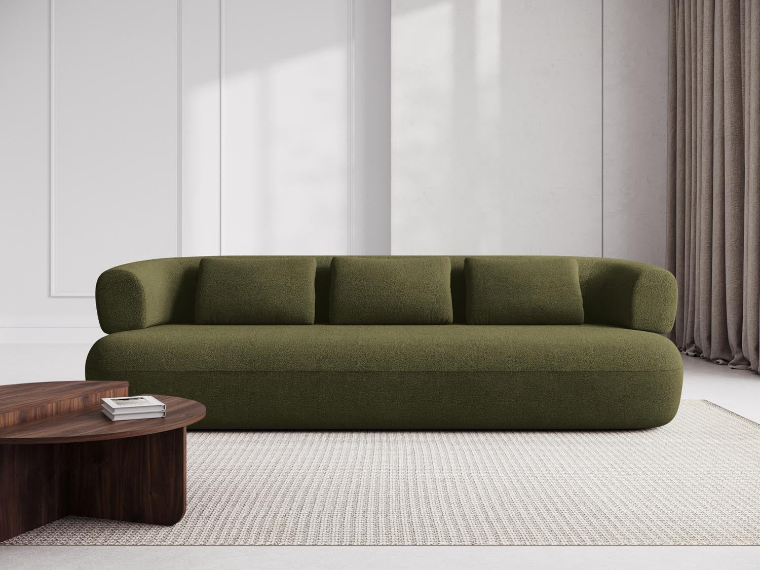 Jenny Boucle Sofa 4 Sitzer in Green präsentiert im Onlineshop von KAQTU Design AG. 3er Sofa ist von Micadoni
