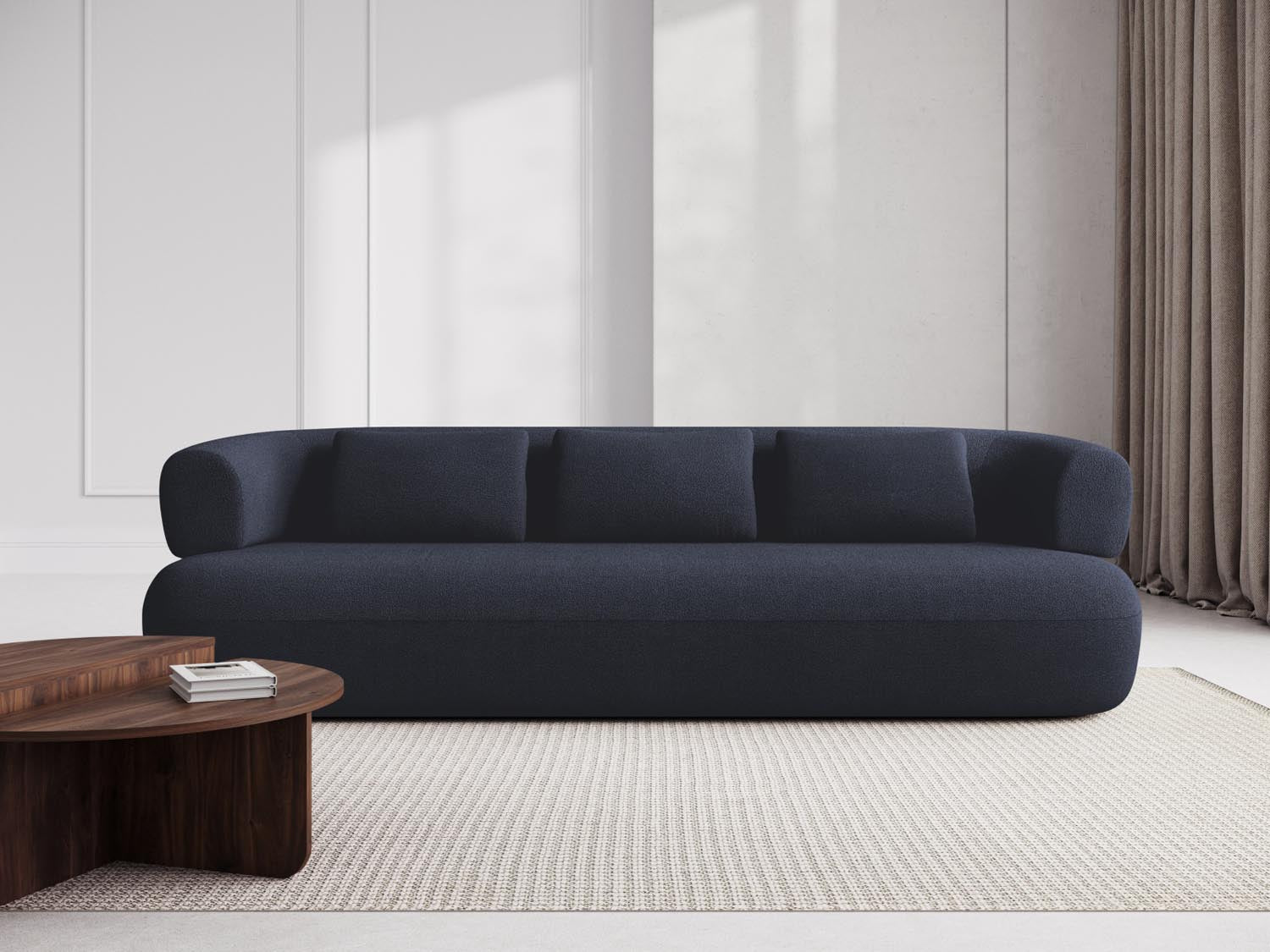 Jenny Boucle Sofa 4 Sitzer in Dark Blue präsentiert im Onlineshop von KAQTU Design AG. 3er Sofa ist von Micadoni