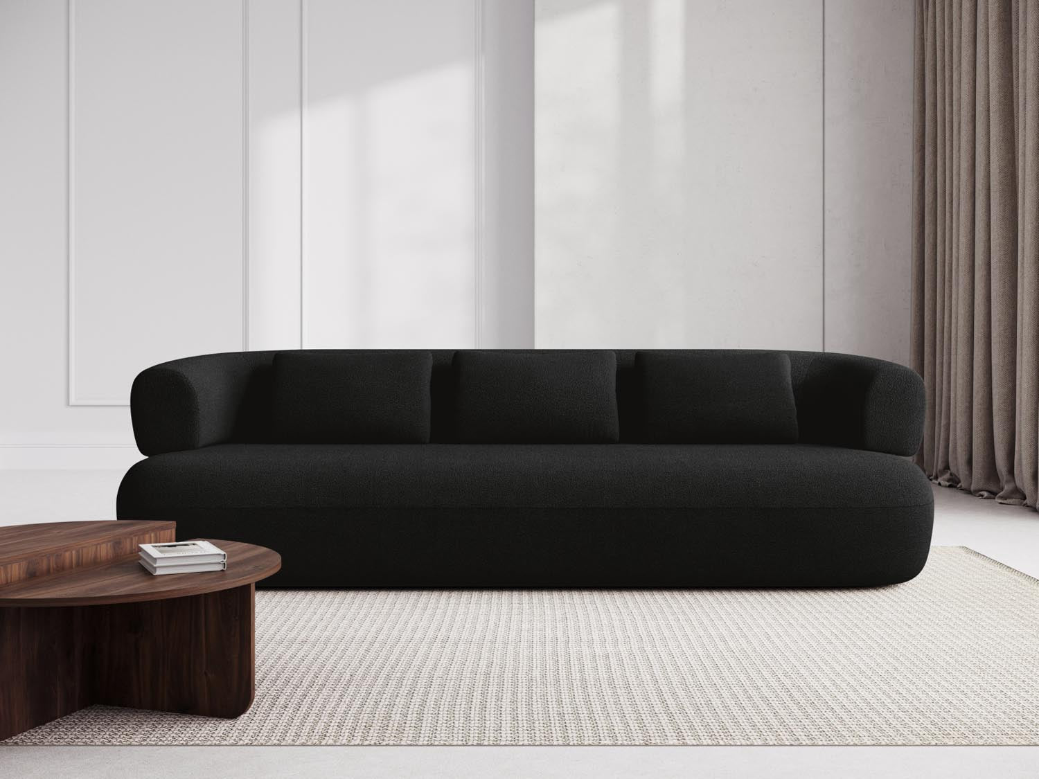 Jenny Boucle Sofa 4 Sitzer in Black präsentiert im Onlineshop von KAQTU Design AG. 3er Sofa ist von Micadoni
