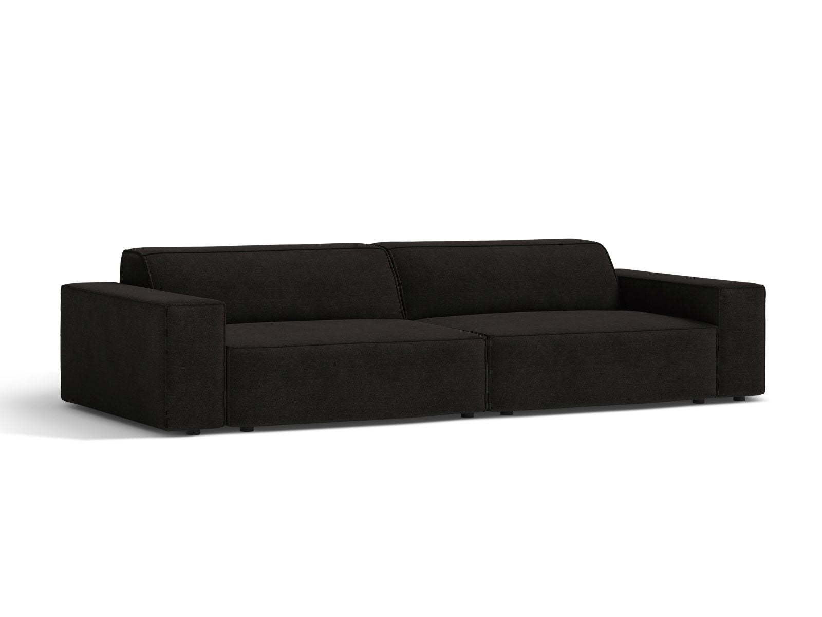 Elegantes 4-Sitzer Sofa Jodie in stilvollem Schwarz, ideal für moderne Wohnräume, erhältlich bei KAQTU Design AG.