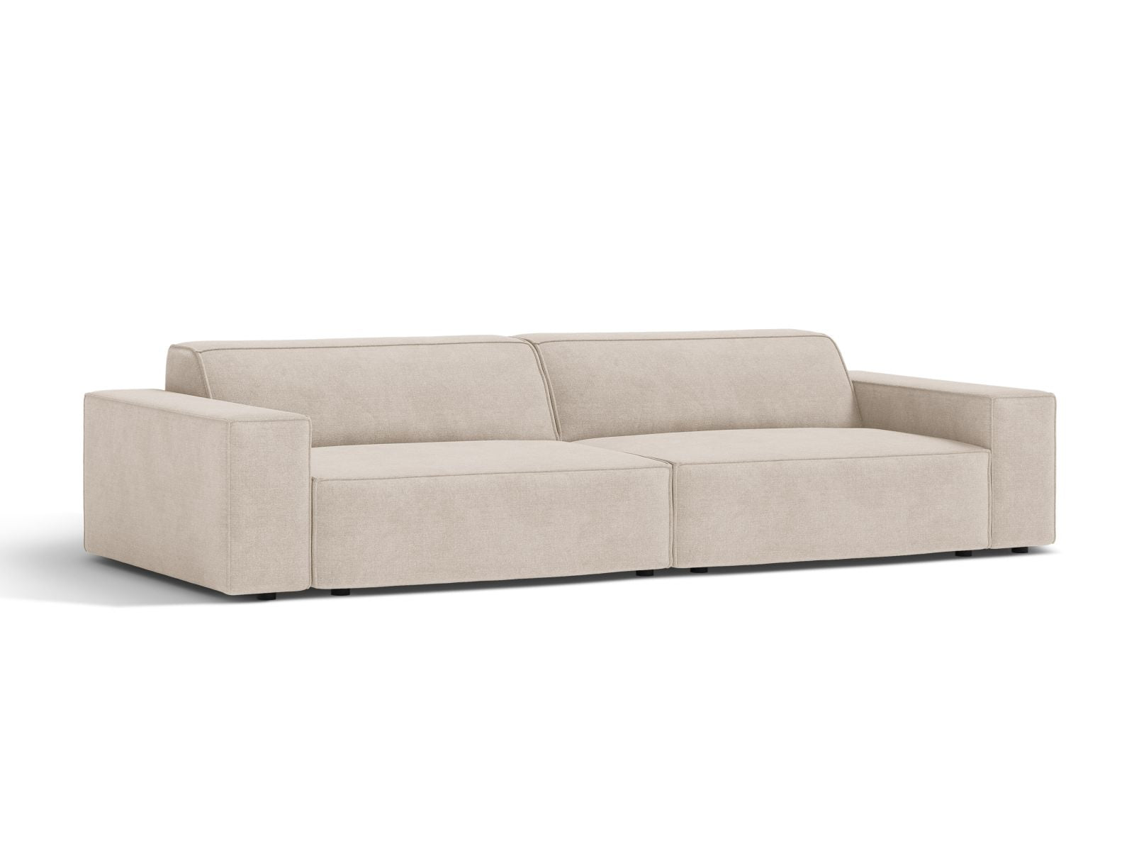 Beige 4-Sitzer Sofa Jodie von Micadoni, modernes modulares Design, ideal für stilvolle Wohnräume, bequem und einladend.