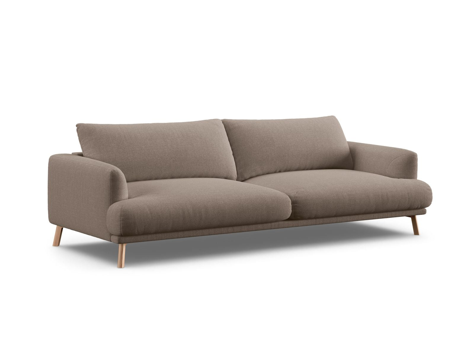 Elegantes 4-Sitzer Sofa Naomi in stilvollem Cappuccino-Liberty, ideal für moderne Wohnräume, erhältlich bei KAQTU Design AG.