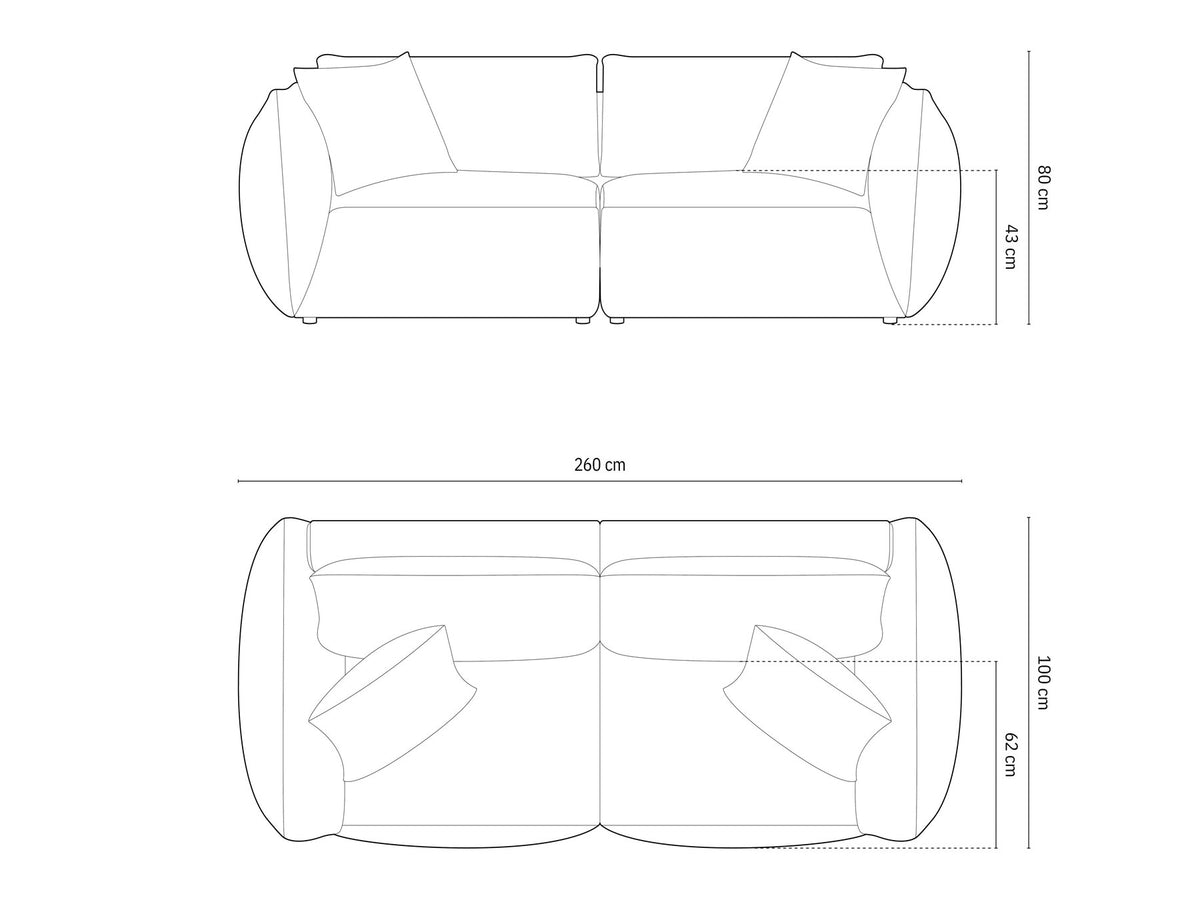 Chris Modular Sofa 4 Sitzer in Sand-LINS präsentiert im Onlineshop von KAQTU Design AG. 4er Sofa ist von Micadoni