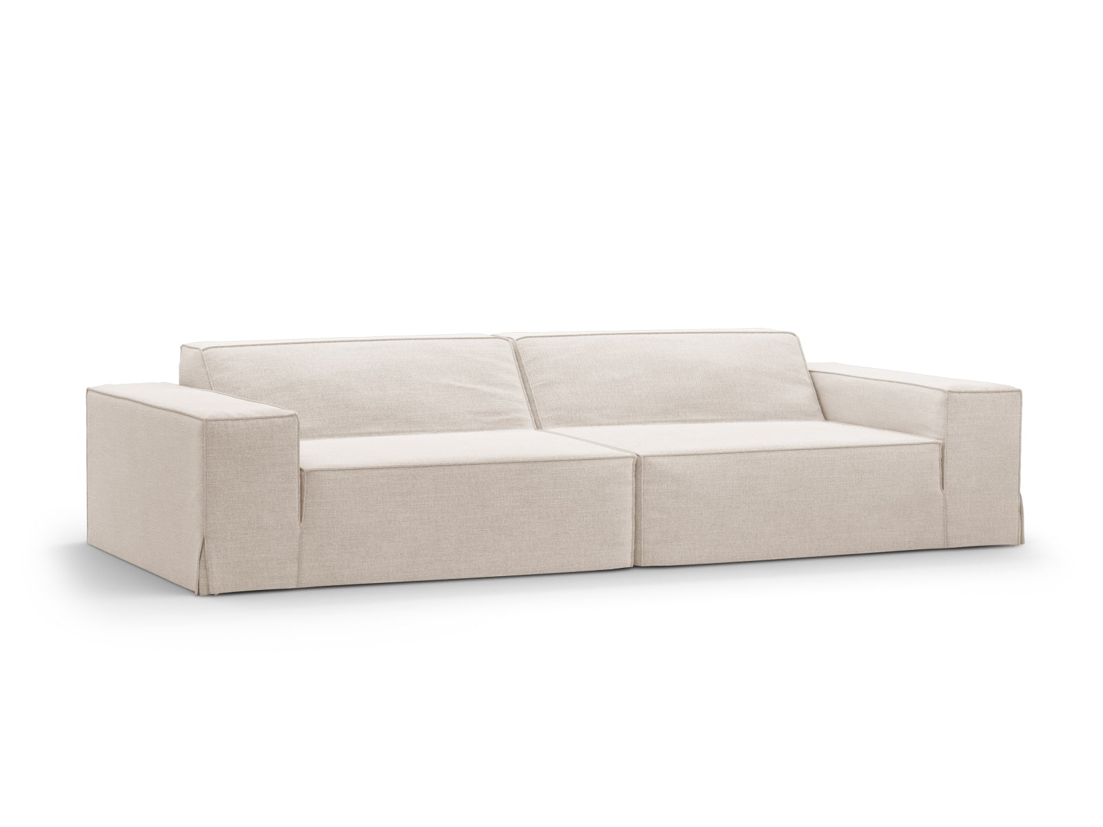 Beige Jodie Modular Sofa für 4 Personen von Micadoni, stilvolles und modernes Design für Ihr Wohnzimmer, erhältlich bei KAQTU.