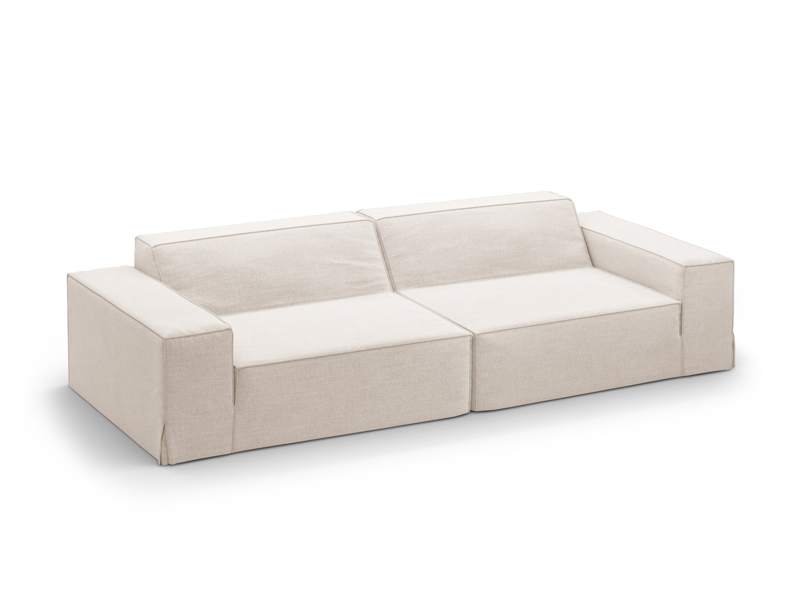 Beige Jodie Modular Sofa für 4 Personen von Micadoni, stilvolles und vielseitiges Sofa, ideal für zeitgemäße Wohnräume.