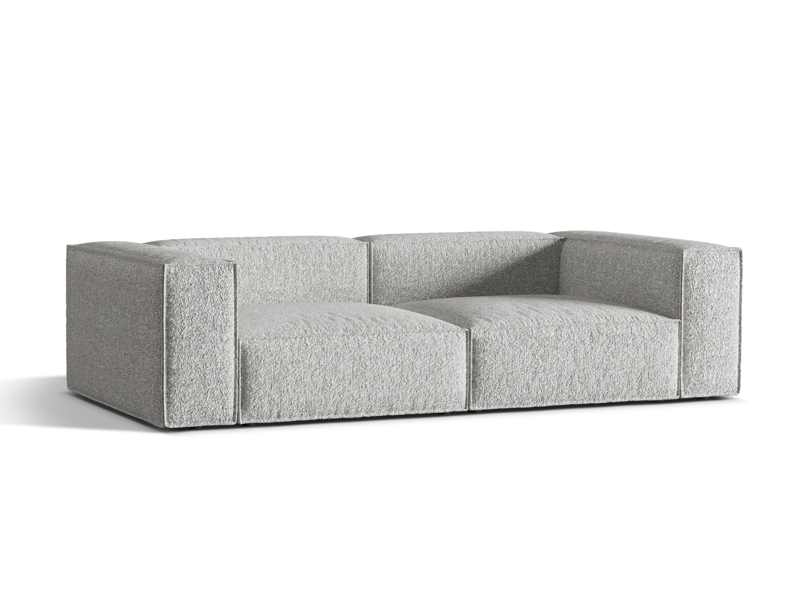 Elegantes Nuria Sofa für 4 Personen in stilvollem Silver-Monet, ideal für moderne Wohnräume und gemütliche Abende.
