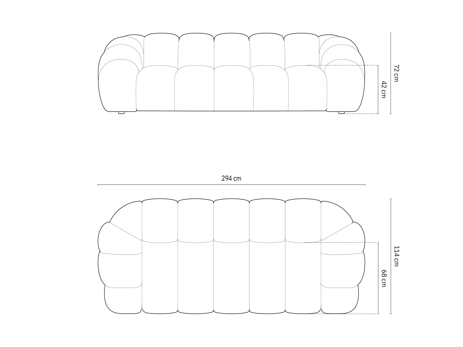 Elegantes Diana Velour Sofa für 4 Personen in stilvollem Beige-Salvador, ideal für moderne Wohnräume, erhältlich bei KAQTU Design AG.