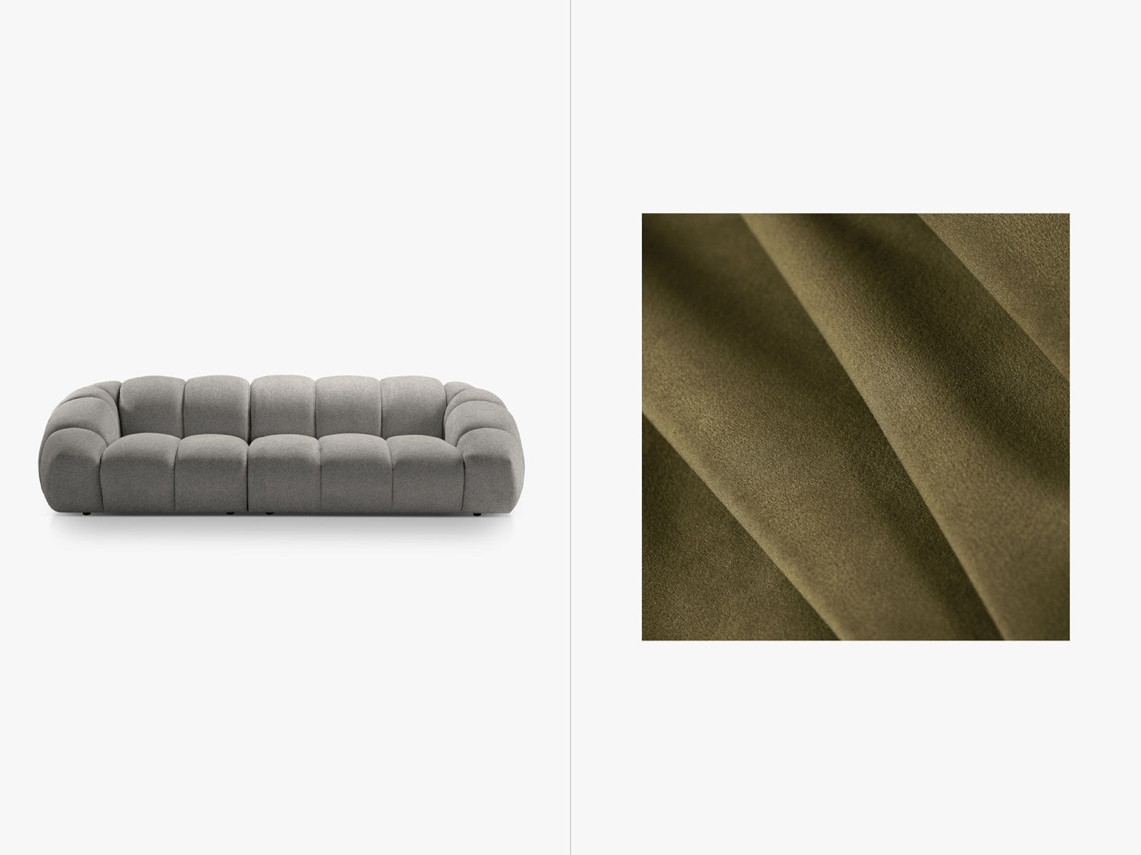 Diana Velour Sofa 4 Sitzer in Green-Salvador präsentiert im Onlineshop von KAQTU Design AG. 4er Sofa ist von Micadoni