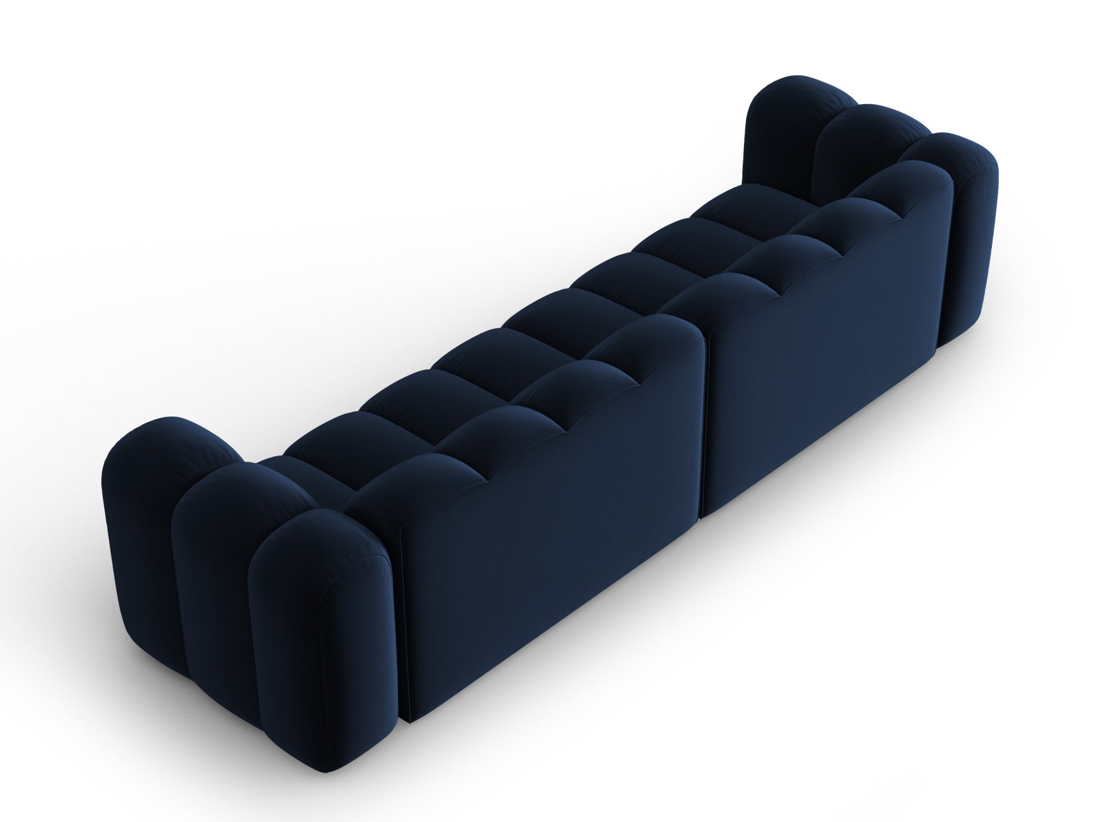 Modulares 4-Sitzer Sofa Lupine in Royal Blue von Micadoni, aus Velours, perfekt für moderne und elegante Wohnkonzepte.
