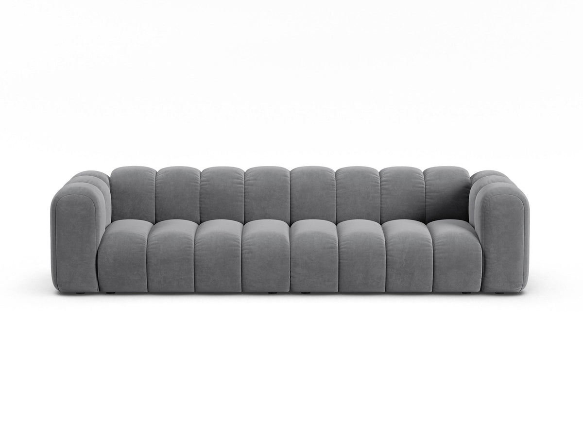 Lupine Velour modulares Sofa 4 Sitzer in Grey-Salvador präsentiert im Onlineshop von KAQTU Design AG. 4er Sofa ist von Micadoni