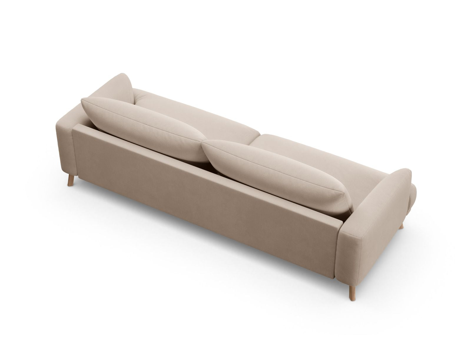 Beige 4-Sitzer Sofa Naomi von Micadoni, ideal für moderne Wohnzimmer, vereint Komfort und elegantes Design in einem stilvollen Möbelstück.