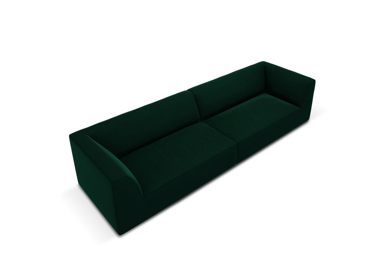 Ruby Velour Sofa 4 Sitzer in Bottle Green-Salvador präsentiert im Onlineshop von KAQTU Design AG. 4er Sofa ist von Micadoni