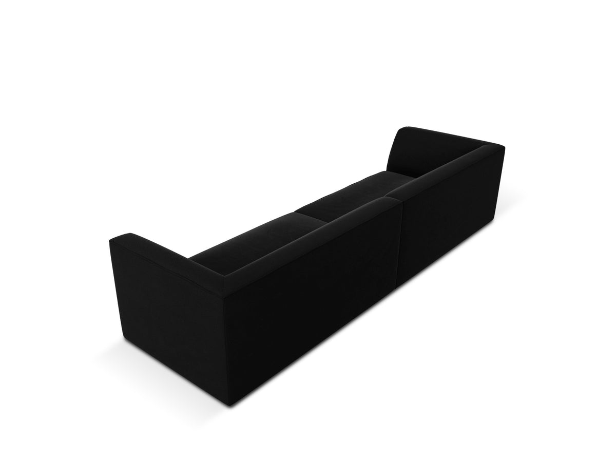 Ruby Velour Sofa 4 Sitzer in Black-Salvador präsentiert im Onlineshop von KAQTU Design AG. 4er Sofa ist von Micadoni