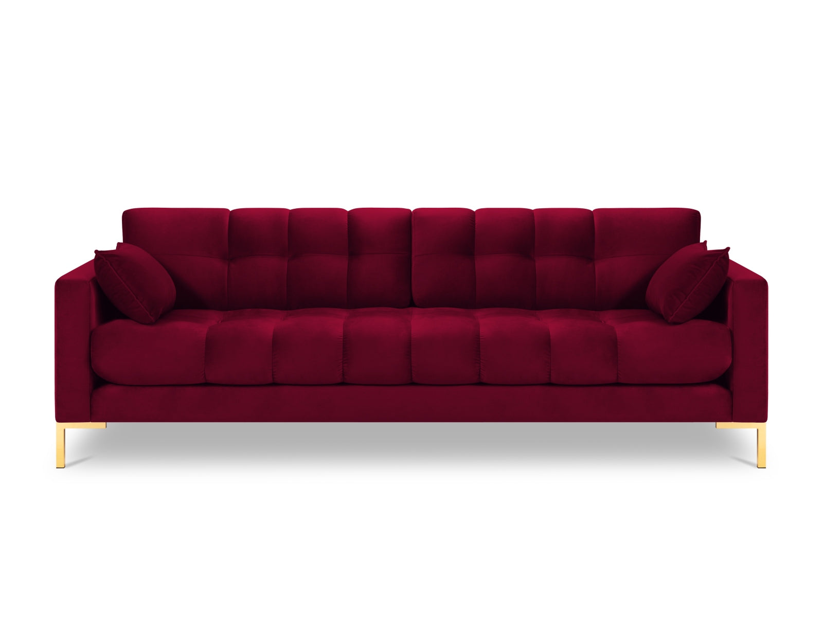 Mamaia Velour Sofa 4 Sitzer in Red/Gold präsentiert im Onlineshop von KAQTU Design AG. 4er Sofa ist von Micadoni