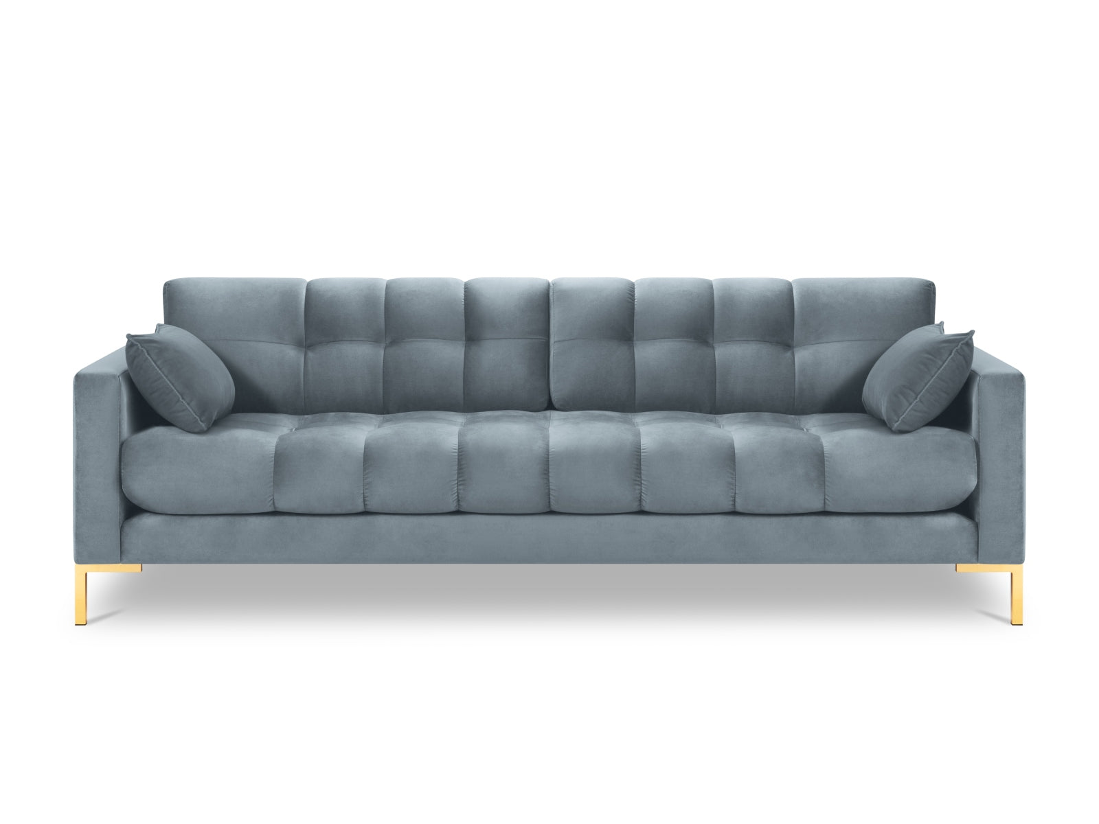 Mamaia Velour Sofa 4 Sitzer in Light Blue/Gold präsentiert im Onlineshop von KAQTU Design AG. 4er Sofa ist von Micadoni