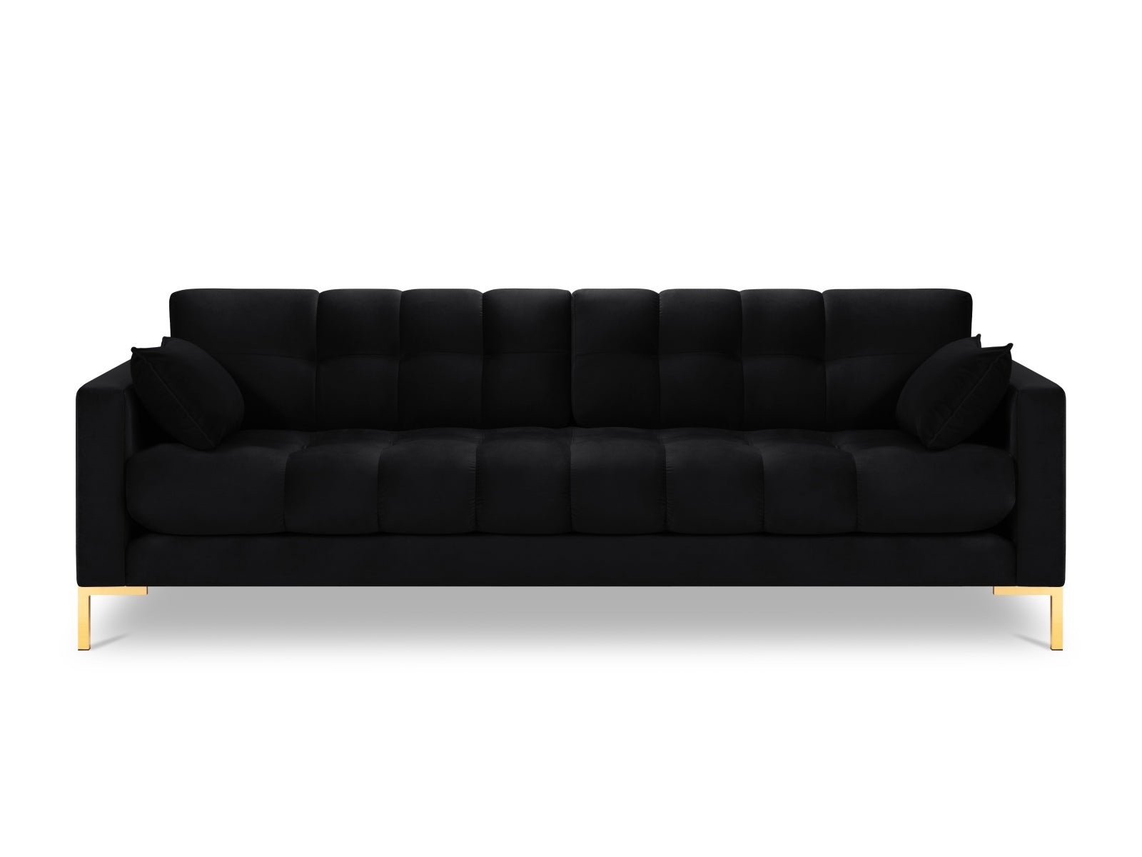 Mamaia Velour Sofa 4 Sitzer in Black/Gold präsentiert im Onlineshop von KAQTU Design AG. 4er Sofa ist von Micadoni