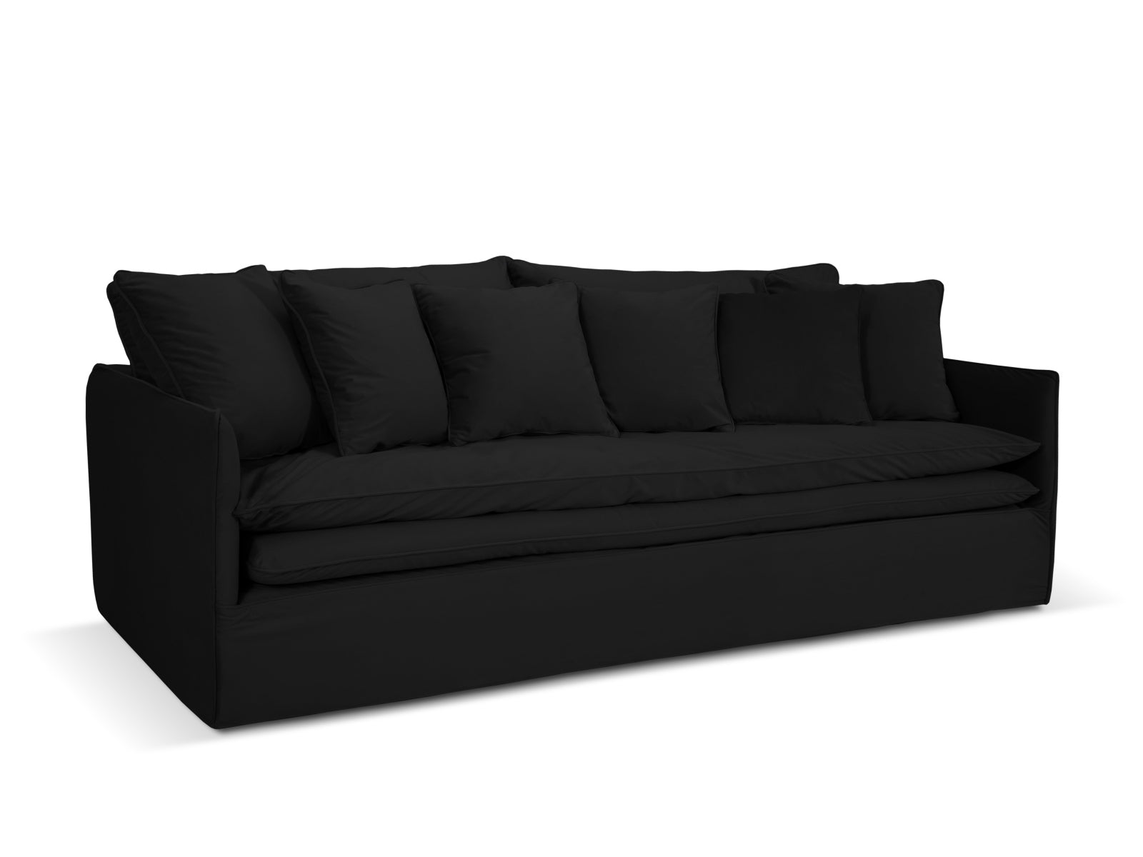 Boho Velour Sofa 4 Sitzer in Black präsentiert im Onlineshop von KAQTU Design AG. 4er Sofa ist von Micadoni