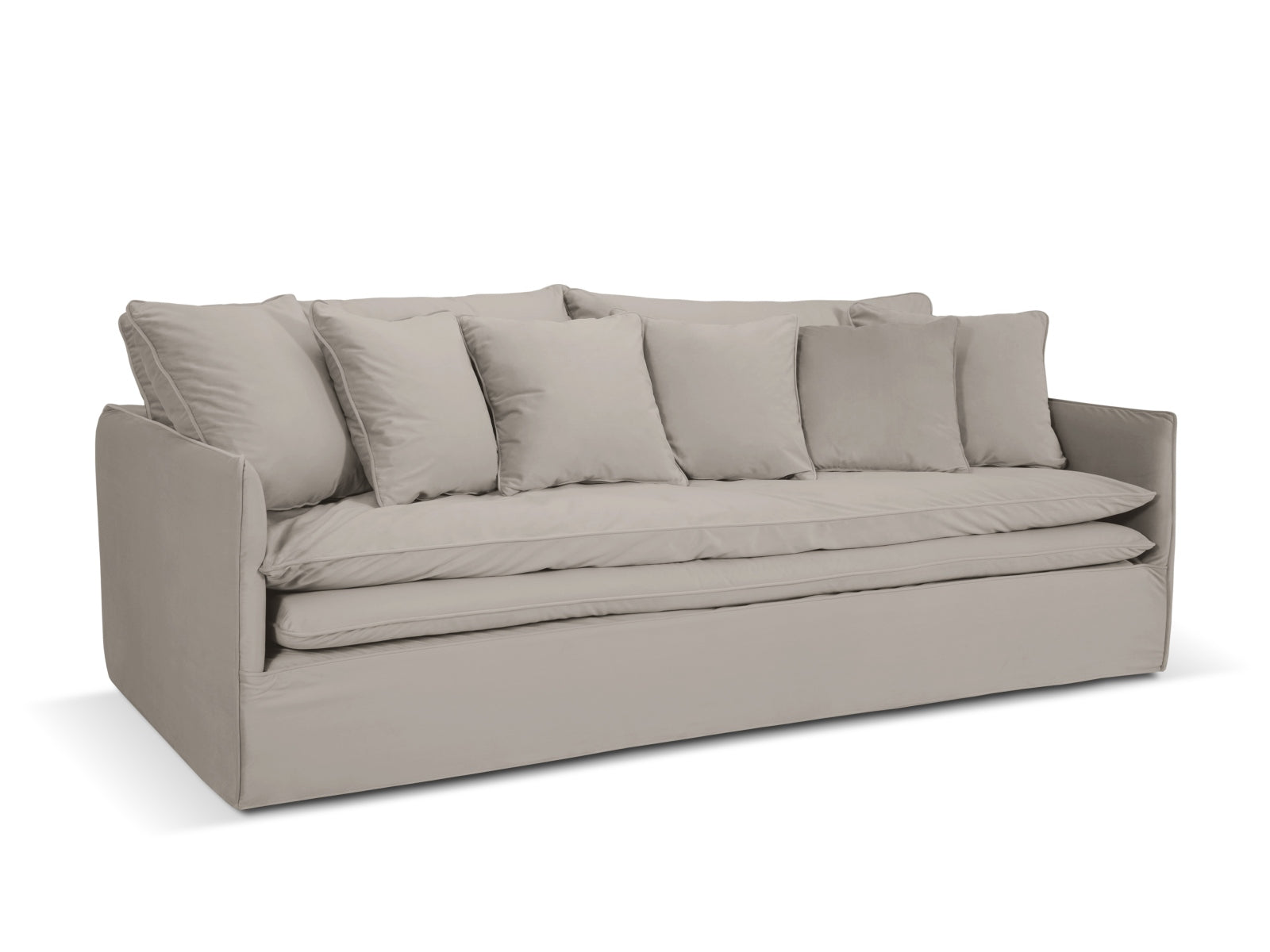 Boho Velour Sofa 4 Sitzer in Dark Beige präsentiert im Onlineshop von KAQTU Design AG. 4er Sofa ist von Micadoni