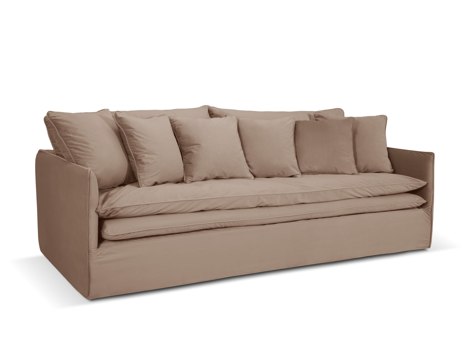 Boho Velour Sofa 4 Sitzer in Beige präsentiert im Onlineshop von KAQTU Design AG. 4er Sofa ist von Micadoni