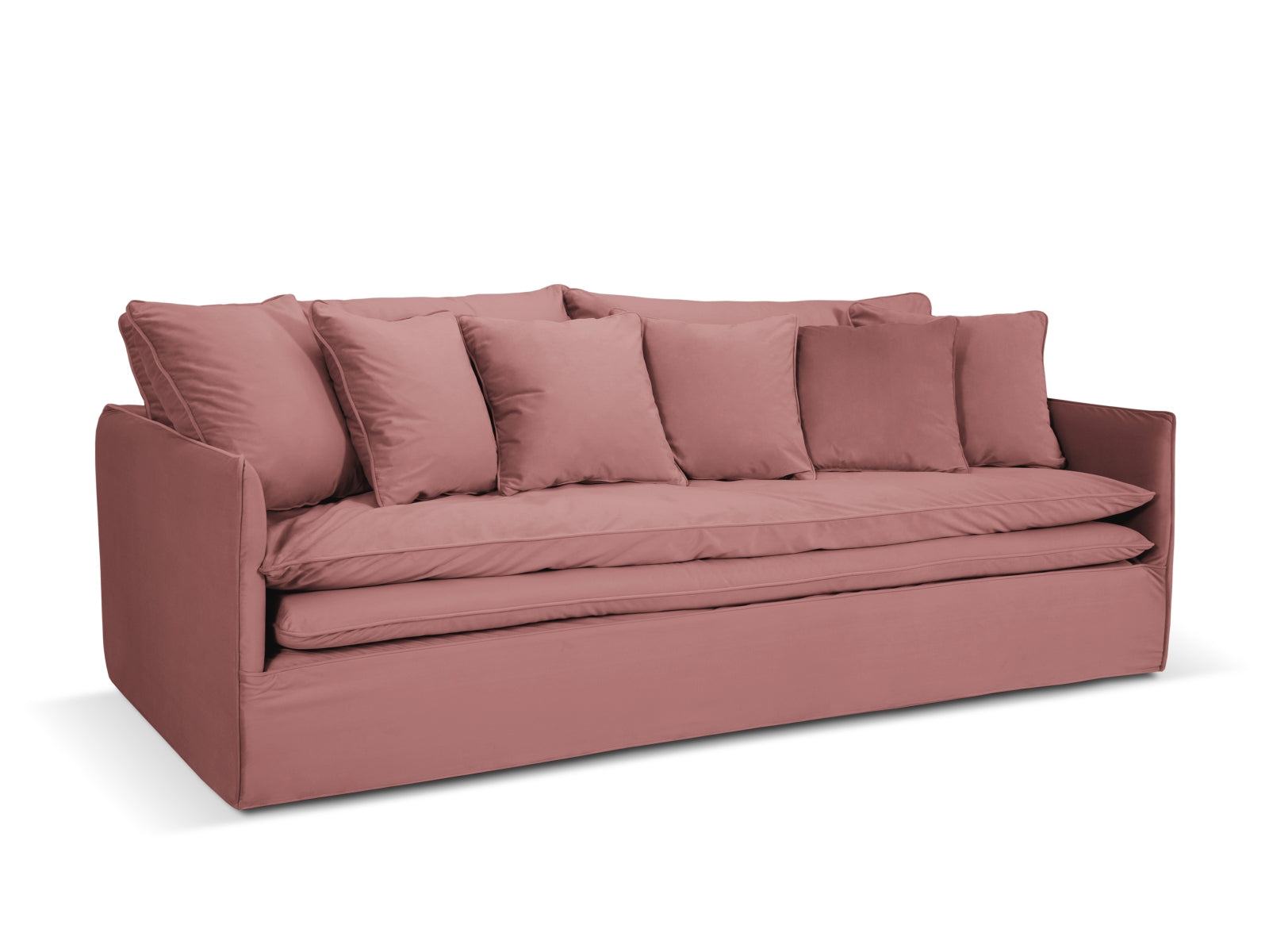 Boho Velour Sofa 4 Sitzer in Pink präsentiert im Onlineshop von KAQTU Design AG. 4er Sofa ist von Micadoni