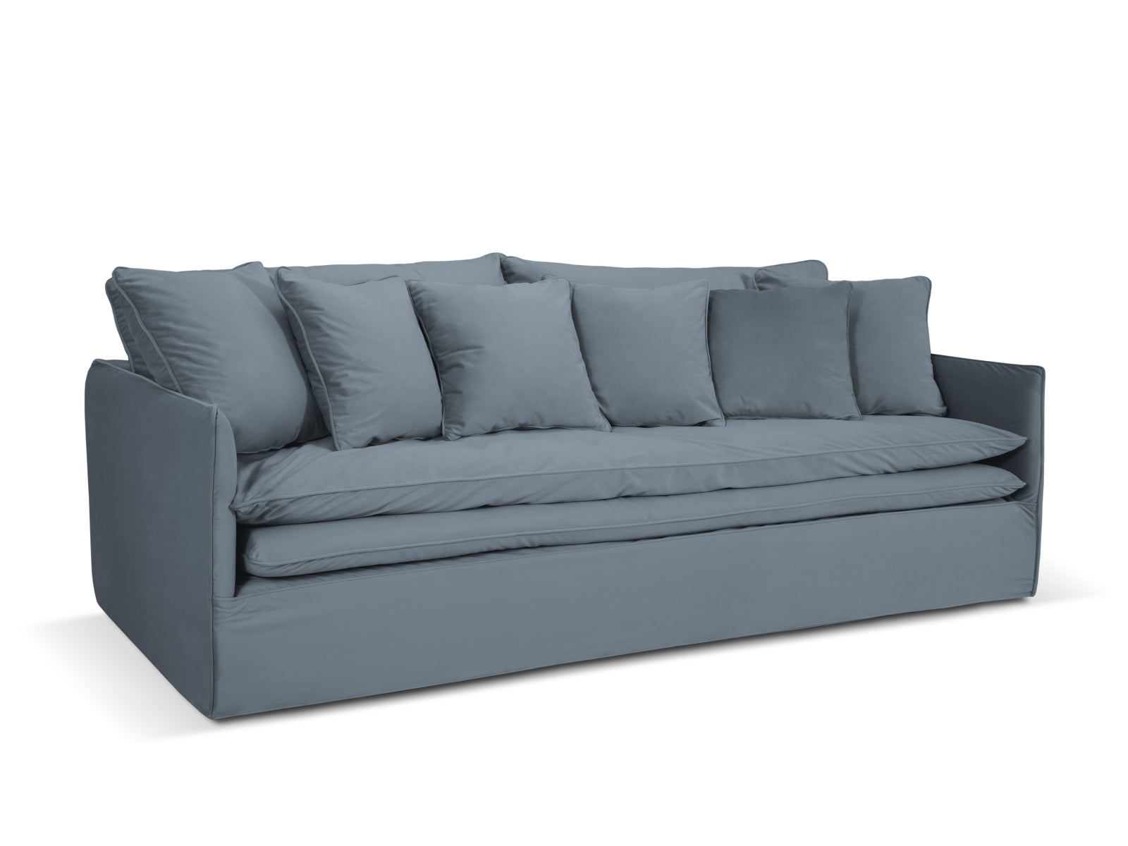 Boho Velour Sofa 4 Sitzer in Light Blue präsentiert im Onlineshop von KAQTU Design AG. 4er Sofa ist von Micadoni