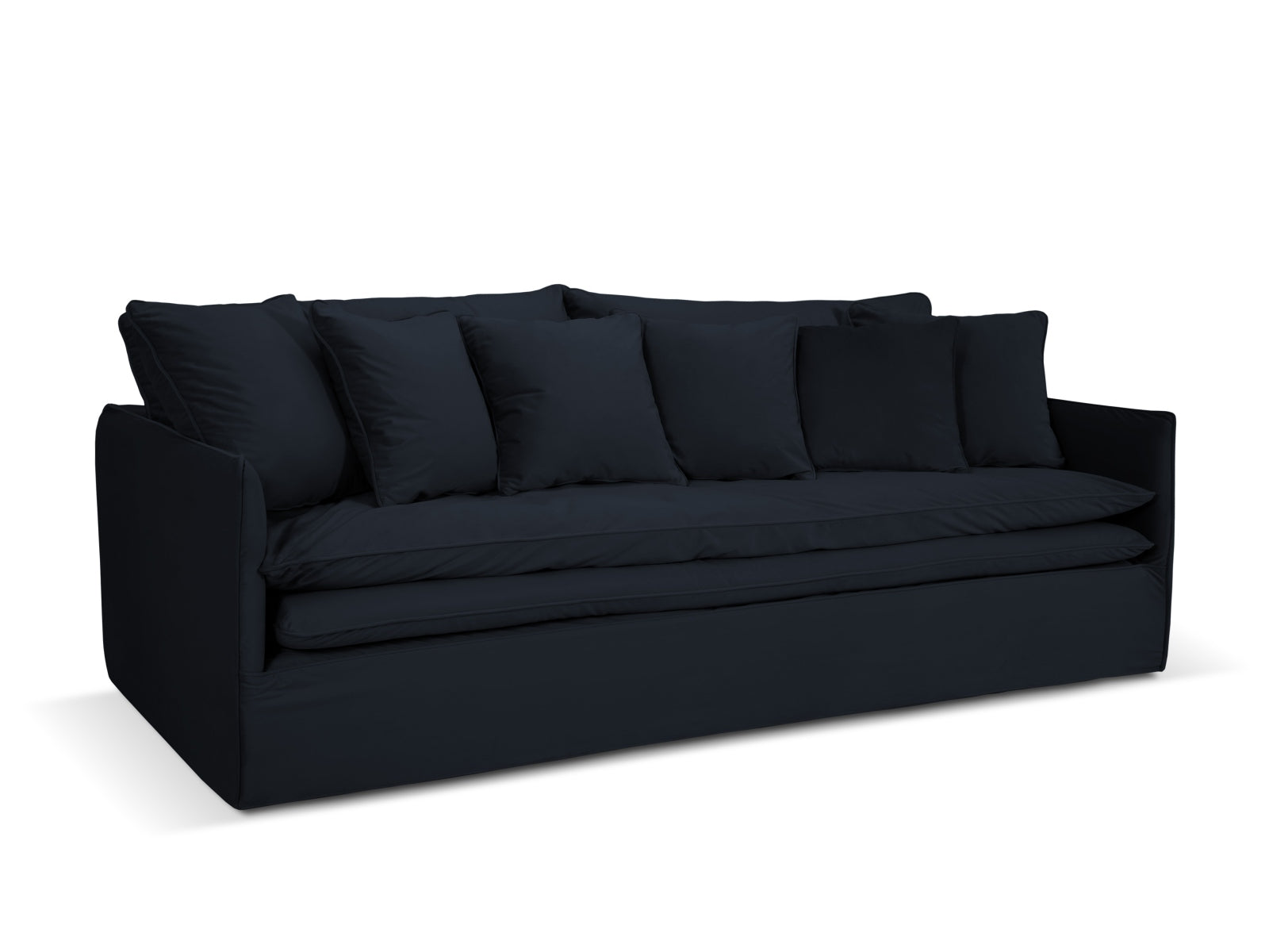 Boho Velour Sofa 4 Sitzer in Dark Blue präsentiert im Onlineshop von KAQTU Design AG. 4er Sofa ist von Micadoni