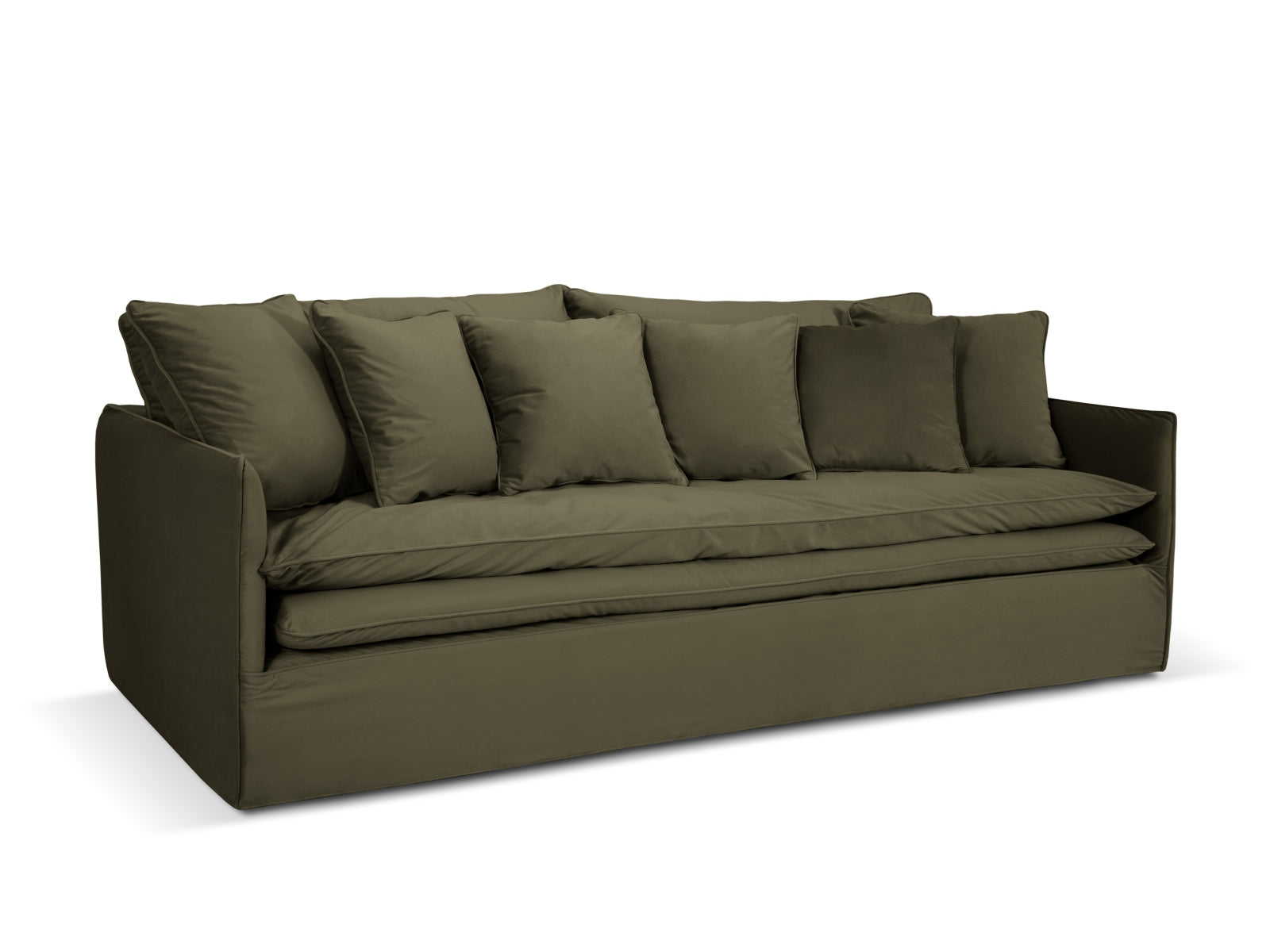 Boho Velour Sofa 4 Sitzer in Green präsentiert im Onlineshop von KAQTU Design AG. 4er Sofa ist von Micadoni