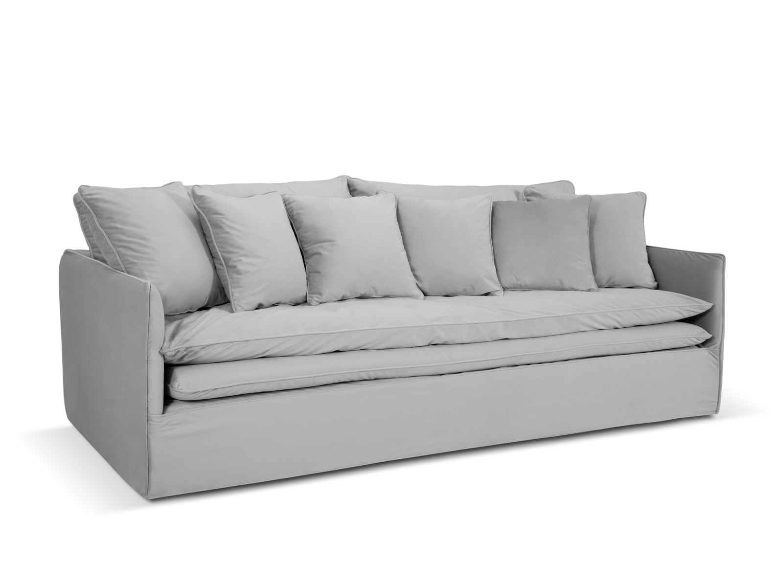 Boho Velour Sofa 4 Sitzer in Silver präsentiert im Onlineshop von KAQTU Design AG. 4er Sofa ist von Micadoni