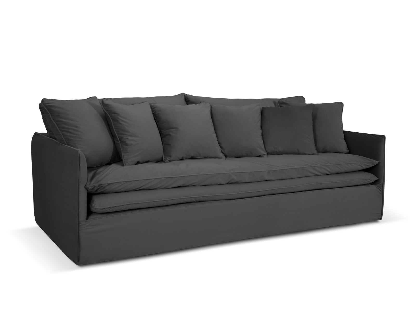 Boho Velour Sofa 4 Sitzer in Grey präsentiert im Onlineshop von KAQTU Design AG. 4er Sofa ist von Micadoni