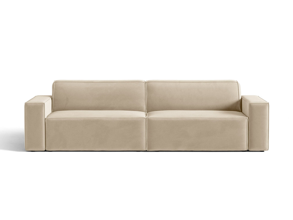 Jodie Velour modulares Sofa 4 Sitzer in Dark Beige-Bluvel präsentiert im Onlineshop von KAQTU Design AG. 4er Sofa ist von Micadoni