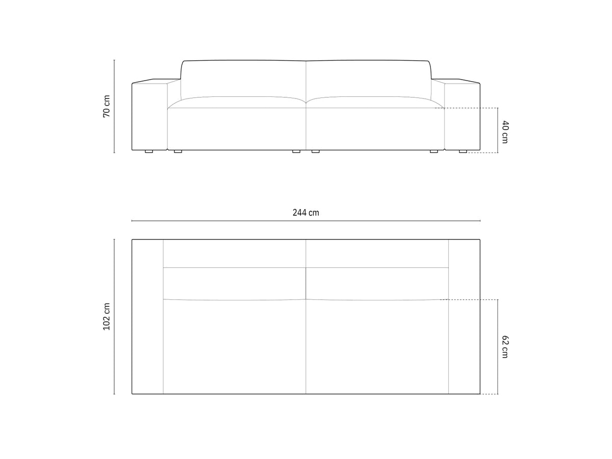 Jodie Velour modulares Sofa 4 Sitzer in Dark Beige-Bluvel präsentiert im Onlineshop von KAQTU Design AG. 3er Sofa ist von Micadoni