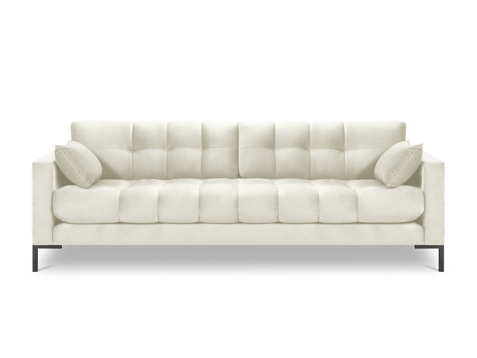 Mamaia Velour Sofa 4 Sitzer in Light Beige/Schwarz präsentiert im Onlineshop von KAQTU Design AG. 4er Sofa ist von Micadoni