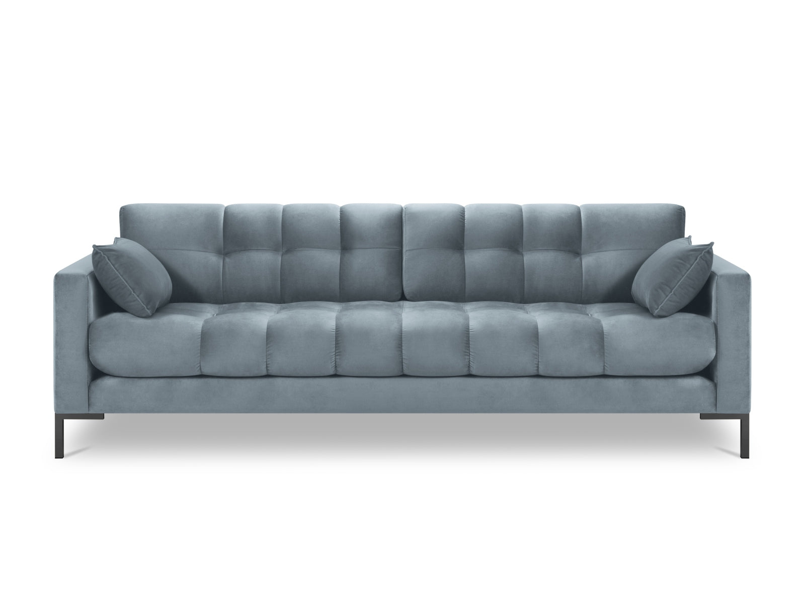 Mamaia Velour Sofa 4 Sitzer in Light Blue/Schwarz präsentiert im Onlineshop von KAQTU Design AG. 4er Sofa ist von Micadoni