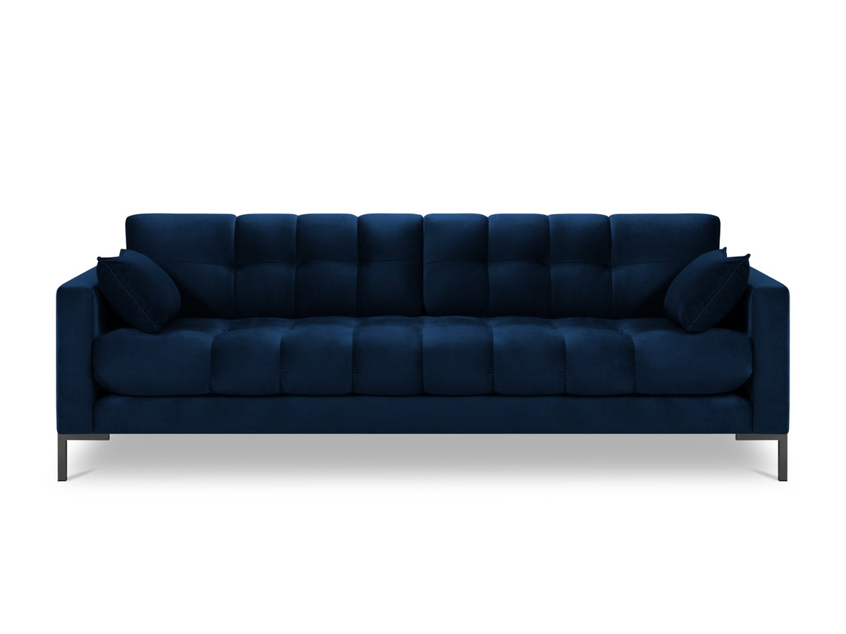 Mamaia Velour Sofa 4 Sitzer in Royal Blue/Schwarz-Bluvel präsentiert im Onlineshop von KAQTU Design AG. 4er Sofa ist von Micadoni