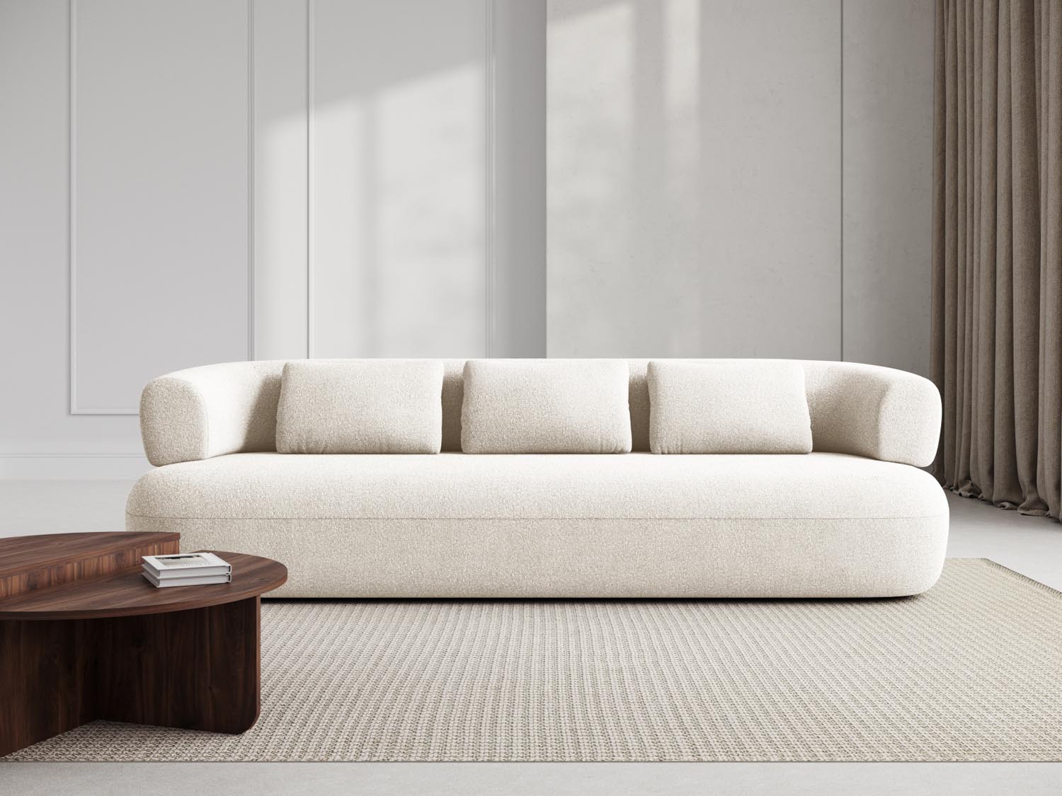 Jenny Boucle Sofa 4 Sitzer in Beige präsentiert im Onlineshop von KAQTU Design AG. 3er Sofa ist von Micadoni