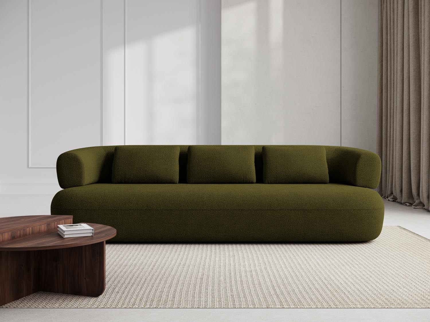 Jenny Boucle Sofa 4 Sitzer in Green präsentiert im Onlineshop von KAQTU Design AG. 3er Sofa ist von Micadoni