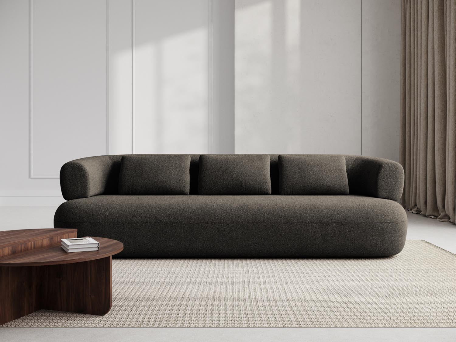 Jenny Boucle Sofa 4 Sitzer in Grey Brown präsentiert im Onlineshop von KAQTU Design AG. 3er Sofa ist von Micadoni
